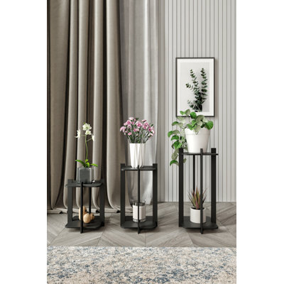 Square Tiered Pedestal Stands(Set Of 3)