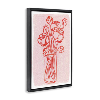 Cadre flottant décrit dans un vase pivoine, design par Hannah Moren
