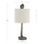 Lampe de table 23 po en résine de bronze avec abat-jour en lin Cobra-852139981-852139978