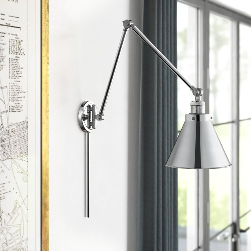 Donovan Swing Arm Sconce, Polished Chrome