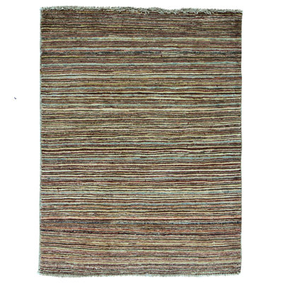 Hand Knotted Wool Area Rug in Multi