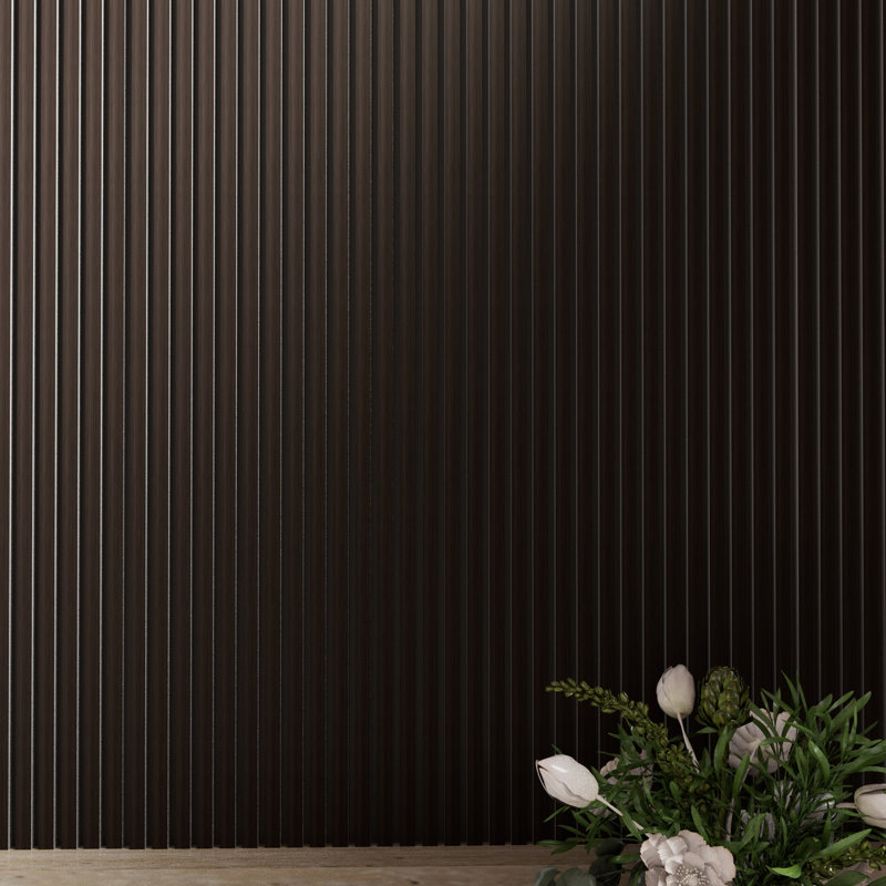 Panneaux muraux acoustique 94,5 po x 12 po Panneau de porte insonorisant en bois décoratif (ensemble de 2), Noyer