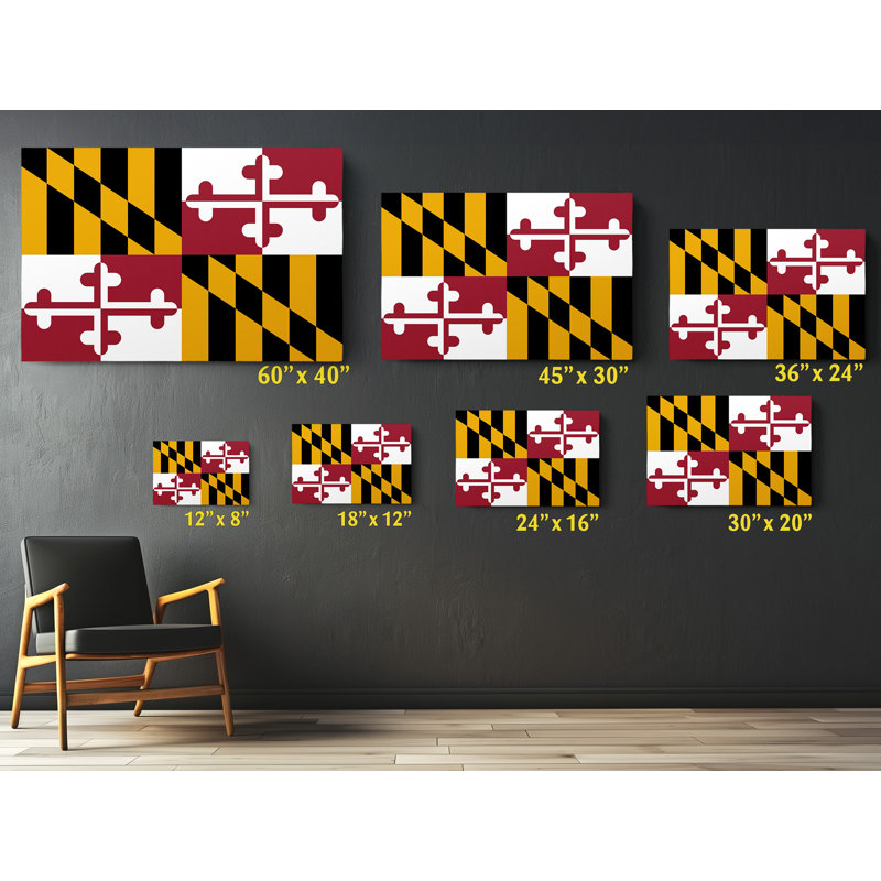«Maryland State Flag», impression sur toile tendue, L 60 po x H 40 po