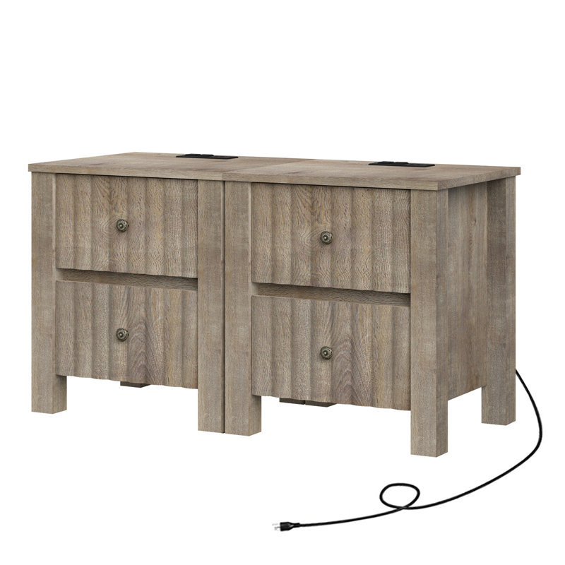 Table de chevet 2 tiroirs Cutaio, 2