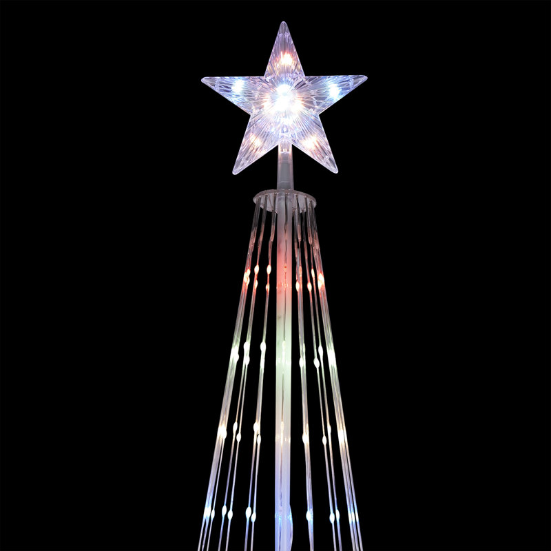 Artificial Christmas Tree with 300 Multi-Colored LED Lights,, 86" H x 28" W x 28" D