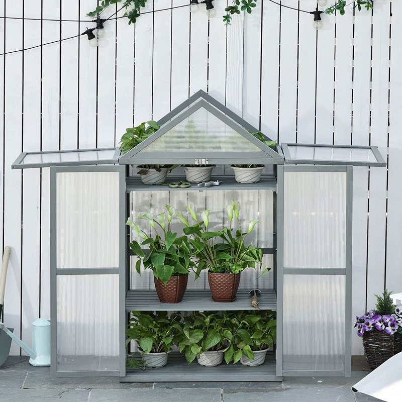 3 Ft W x 1.5 Ft D Greenhouse, Grey