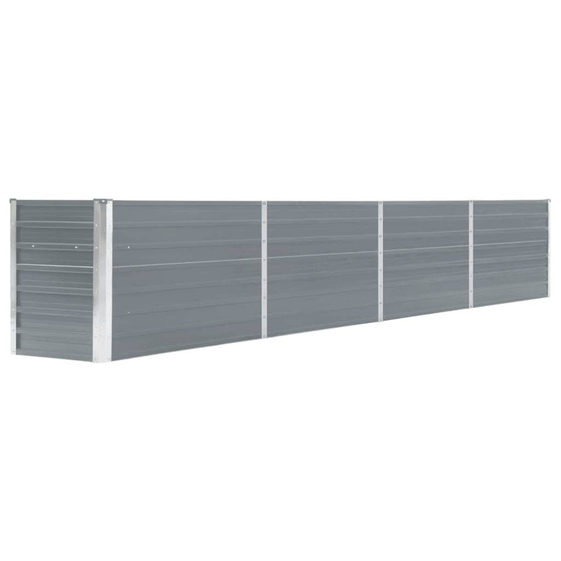 Edmund Metal Raised Garden Bed, 77cm H x 40cm W x 320cm L, Grey