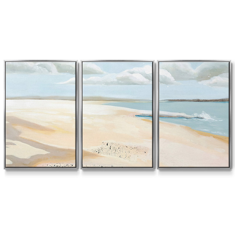 " Sandy Getaway II " 3 - Pieces, 40" H x 78" W x 2" D, Silver