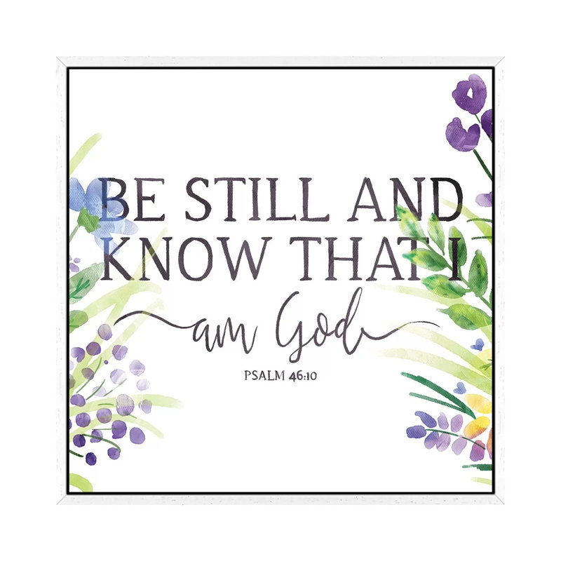 I Am God by On Rei - Print on Canvas, 66.04cm H x 66.04cm W x 3.81cm D, White Framed