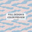 Ensemble de housse de couette et coussin décoratif Abstract Bed Literie - 3 - Beach Pink and Blue Coastal Line-124112710