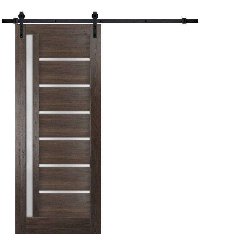 Porte de grange en bois givré Quadro, 18 po x 80 po