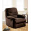 Fauteuil inclinable et oscillant en microfibre chocolat-1899459991