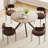 Solid Wood Round Dining Kitchen Table for 4-6 People with Intersecting X-Pedestal Base, Durable and Stylish-1580399061