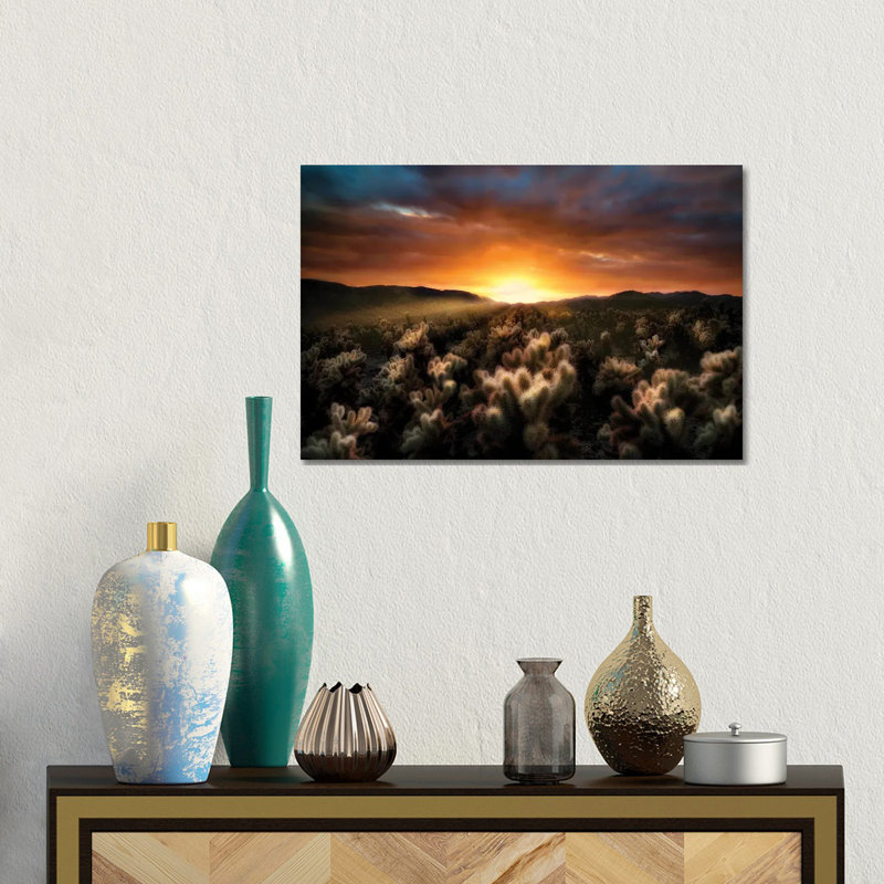 Cholla Sunrise 1 Piece Wall Art on Canvas, 30.48 cm H x 45.72 cm W, No Frame