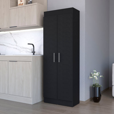 Black Kitchen Cabinet - 5 Shelves For Pantry Organization Shelves, Functional Option