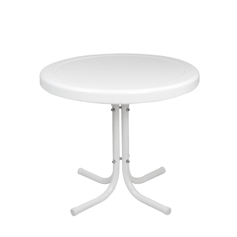 Table d'appoint d'extérieur 21,75 po Rajmund, Blanc