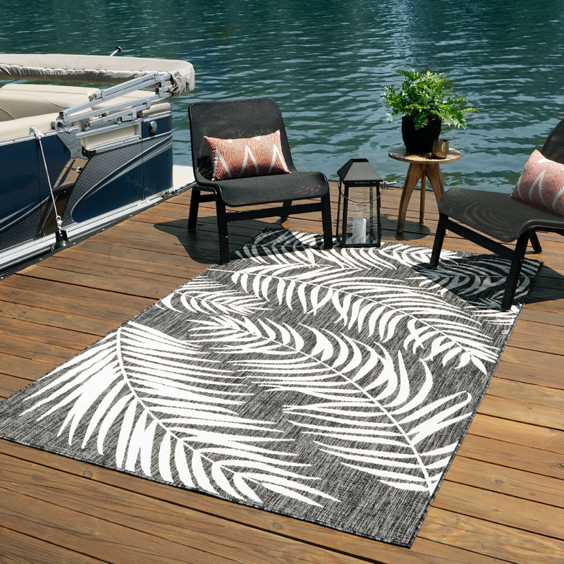 Tapis d'extérieur Kona couleur charcola, Rectangle 7 pi x 10 pi