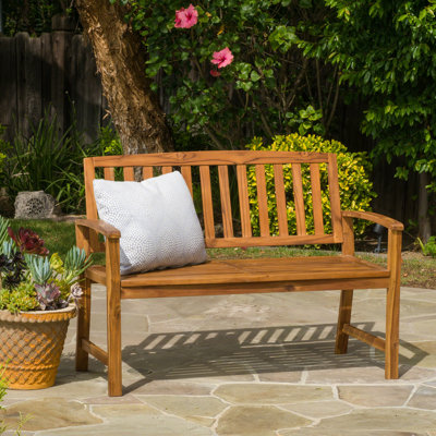 Banc de patio en bois avec surface, améliore l'espace extérieur, l 48,50 po x P 24,96 po, H 35,24 po, capacité de poids de 250 lb, supporte jusqu'à