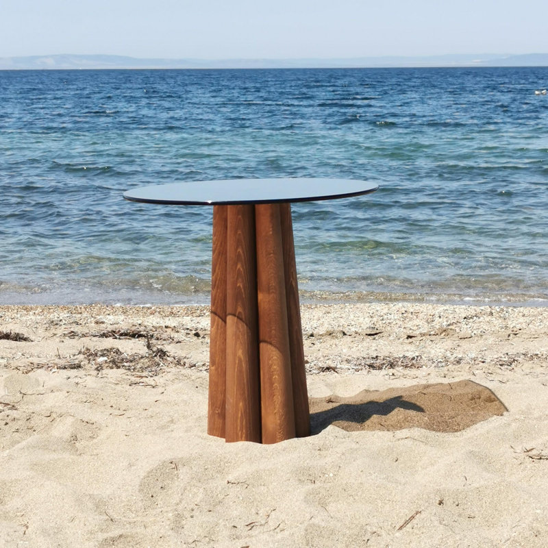 Glorias End Table, 50" H x 50" W x 50" D, Bronze, Walnut