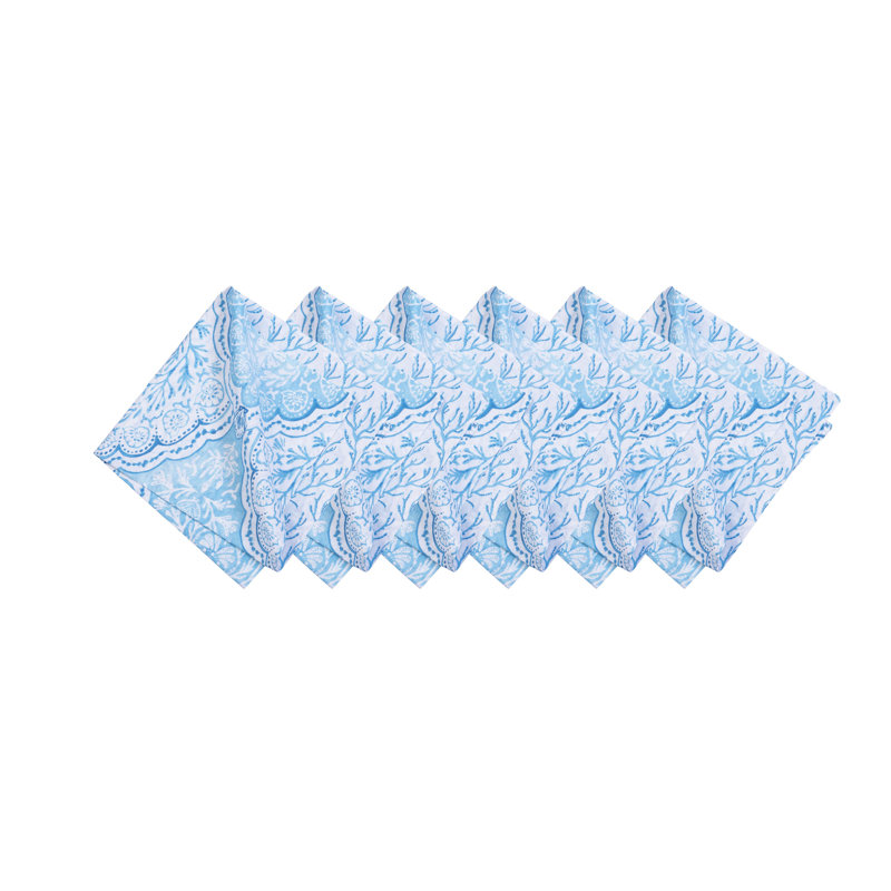 Chinoiserie Coast Hemstitch Napkins Set of 6