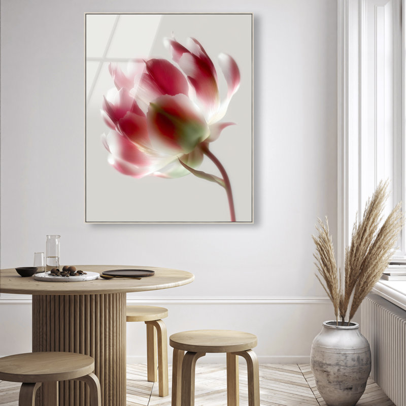 Crimson Core I Print, 46"H x 37"W, Silver Floater Frame