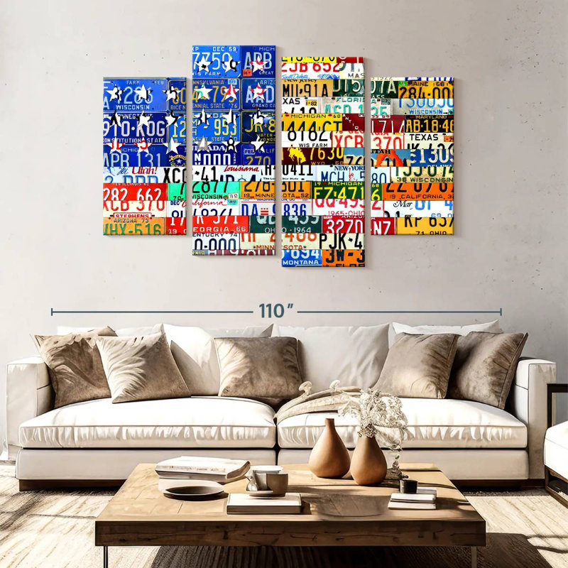 Scrap Flag, 54" H x 84" W