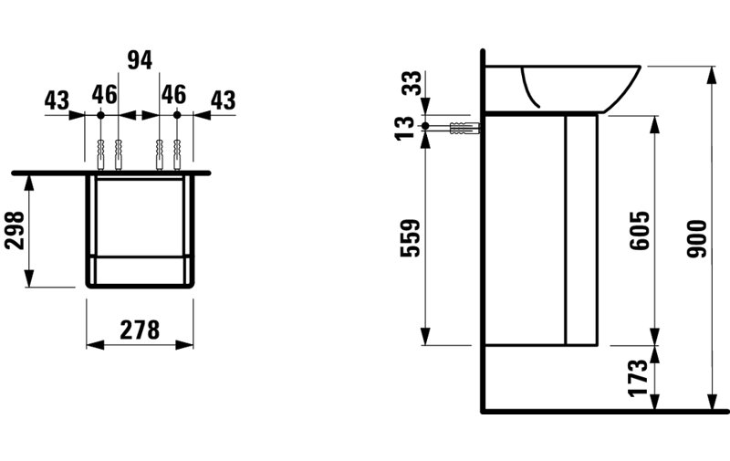 Ino 17.72'' W Single Vanity, Without Hole, White Matt, Right Hinge