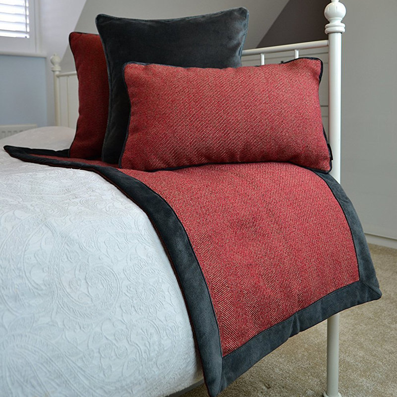 Locklin Throw Blanket, Red/Charcoal, W130 x L200cm