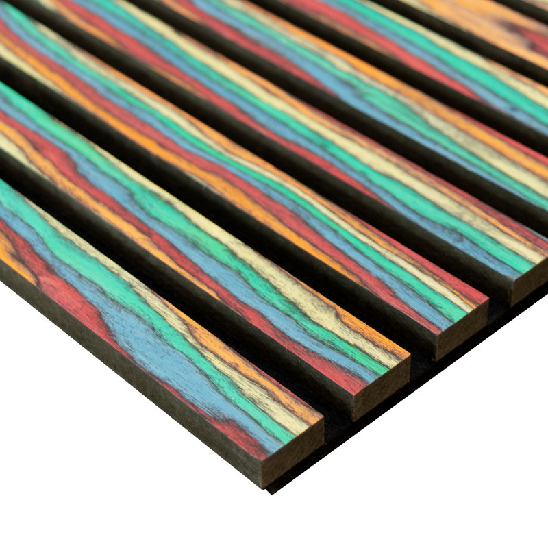 2PC 94.5" L x 24" W Acoustic Soundproof Wood Wall Paneling for Walls and Ceilings, Rainbow