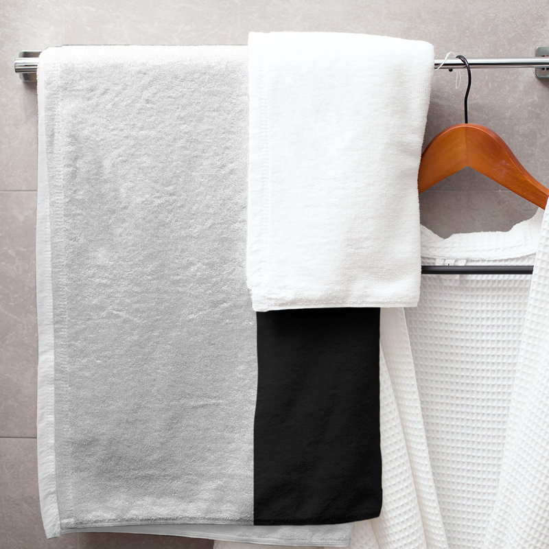 Cotton Blend Lightweight Bath Towel, Black