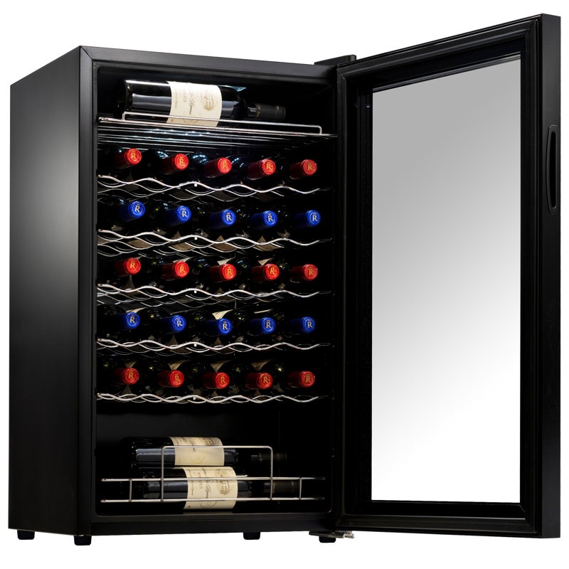 Réfrigérateur à vin autoportant à une zone pour 34 bouteilles