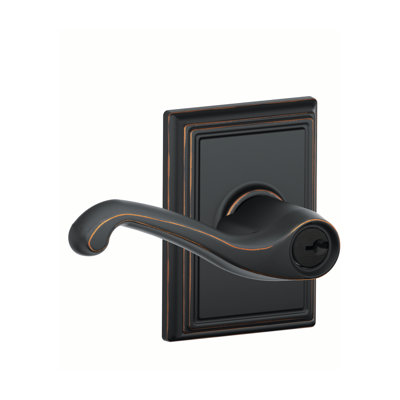 Flair Lever with Addison Trim Keyed Entry Lock