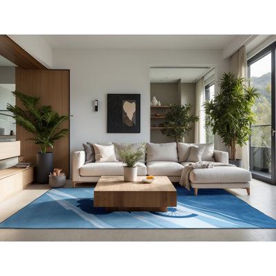 Tapis bleu doux et moelleux en velours de montagne Edens