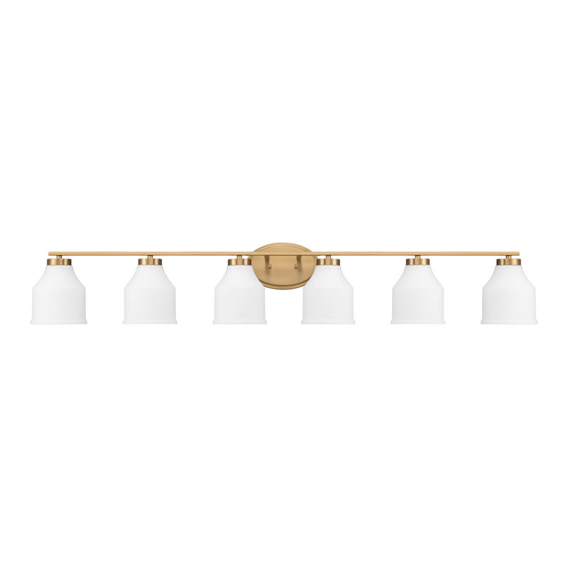 6 - Light Dimmable Vanity Light, Brushed Gold