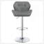 Tabouret de bar réglable chromé et gris (ensemble de 2) avec mécanisme hydraulique pour intérieurs modernes-684438373