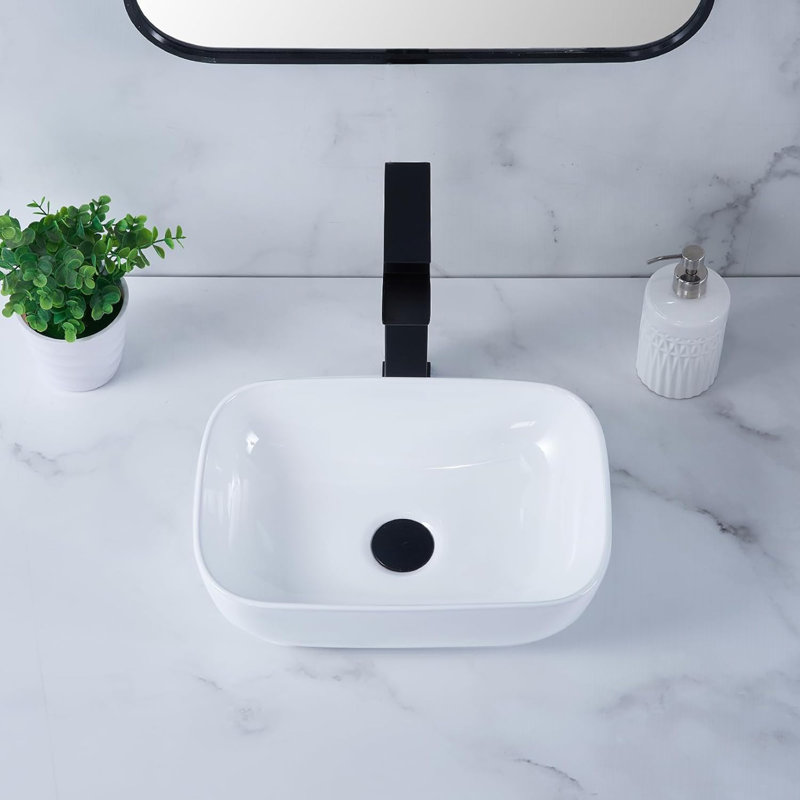 14" X 10" Oval White Porcelain Ceramic Vessel Sink, Small Above Counter Bathroom Sink Bowl, Vanity Lavatory Wash Basin For Cabinet Restroom