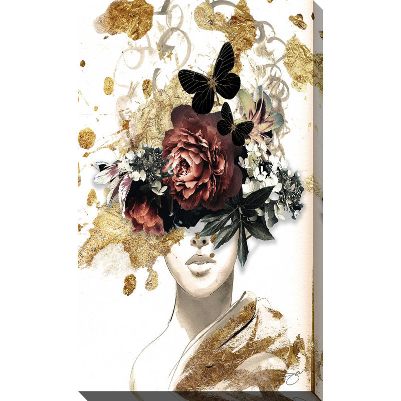 Fleurs antiques (verticales) par Jodi - impression, Toile tendue, H 30 po x l 18 po, Sans cadre