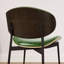 Ensemble de deux chaises d'appoint de salle à manger rembourrées en similicuir vert et noir-194128011
