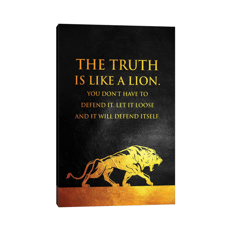 Lion Truth 1 Piece Wrapped Canvas Painting, 20.32 cm H x 30.48 cm W x 1.91 cm D