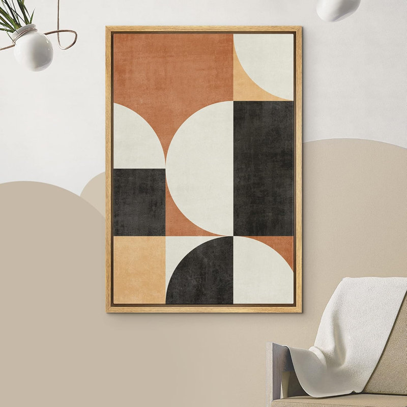 Style Mid-Century des années 1960, collage de style Mid-Century abstrait géométrique minimaliste, formes d'art Boho, Naturel