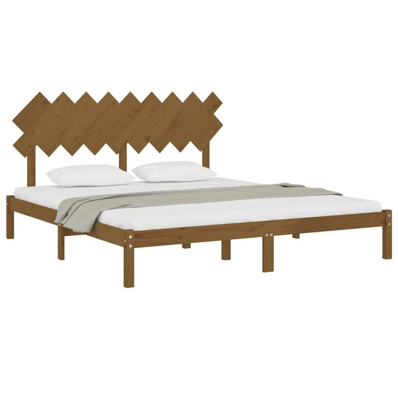 Bed Frame Solid Wood, white, Super King (6')