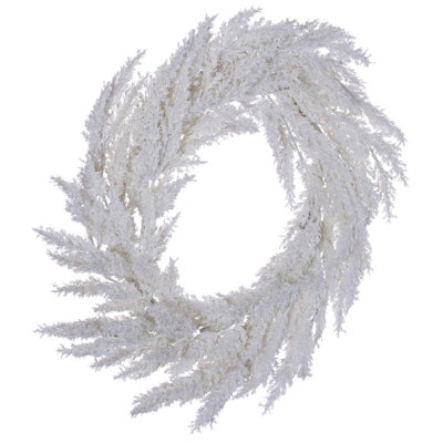 Vickerman 24" UnLit Artificial Pampas Grass Wreath.