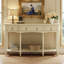 Console Traditional Traditional - 3 tiroirs à fermeture en douceur et tablette inférieure, structure en bois massif, pieds romains tournés, poignées en cuivre rétro, bleu pour le vestibule / le couloir / le salon-129021050