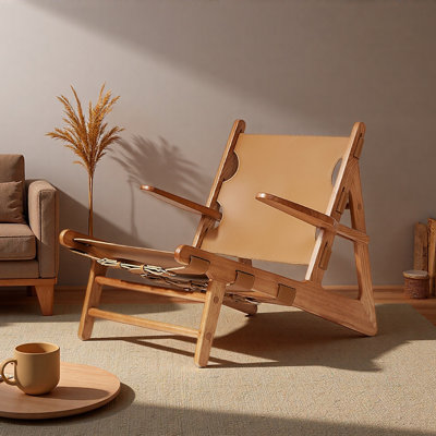 Wabi-sabi Style Simple Single Lounge Chair.