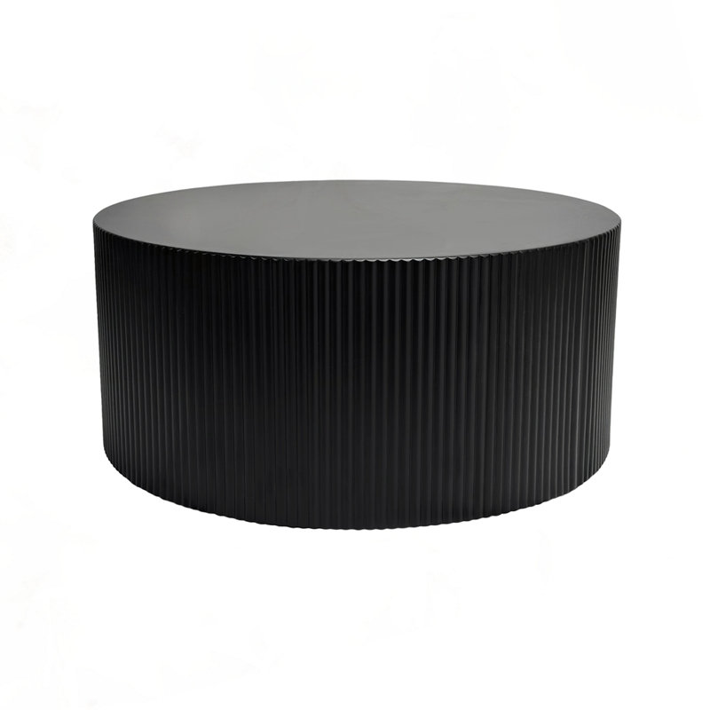 35.83" Modern Round Coffee Table, Black
