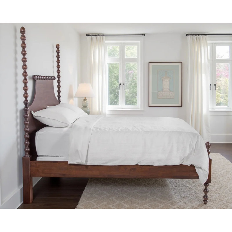 Emily Spindle Four Post Bed, Stone Hearth, King