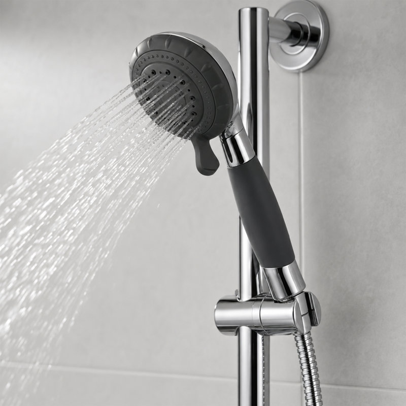 4-Spray Handheld Shower with Heavy-Duty Slide Bar and Non-Slip Grip
