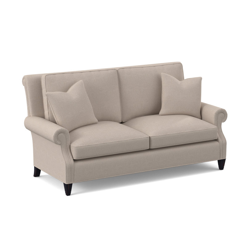 Library Upholstered 86'' Sofa, Vintage Ebony, Elise Linen
