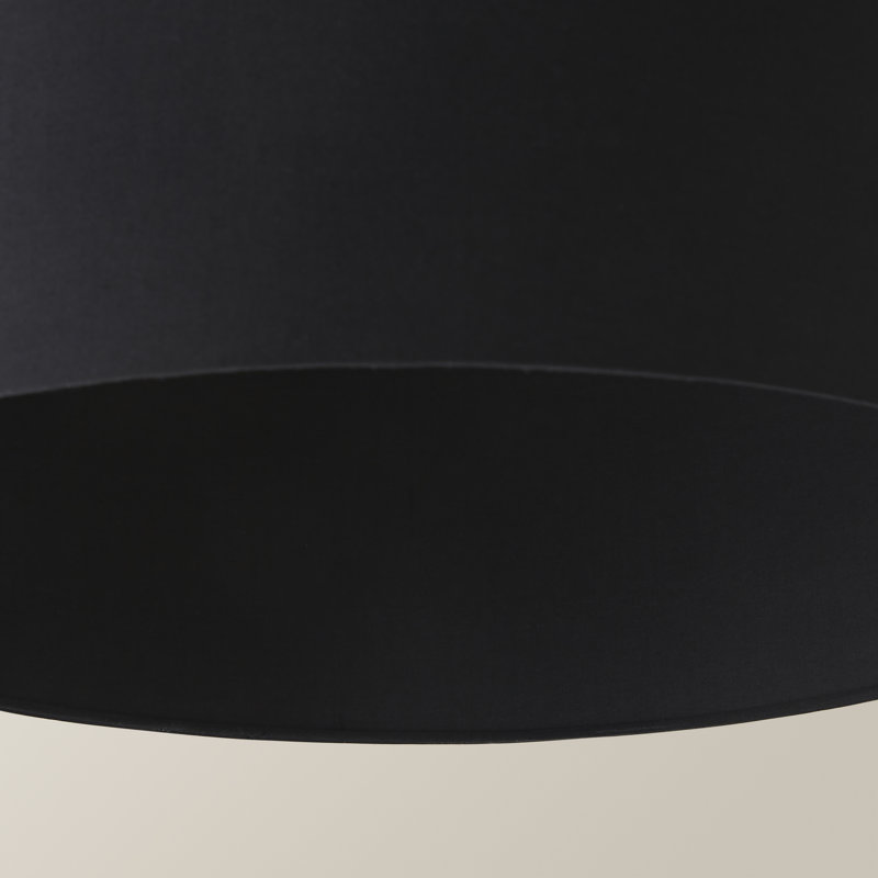 27.5cm H Cotton Drum Pendant Shade ( Screw On ), Black, 20cm H x 35cm W x 35cm D