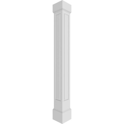 Craftsman Classic Square Non-Tapered Raised Panel PVC Column Kit, Mission Capital & Mission Base